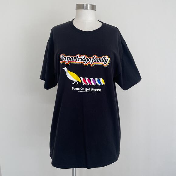 Vtg 90s The Partridge Family T-Shirt Get Happy Retro 60's Flower Power Band Sz L - Picture 3 of 7